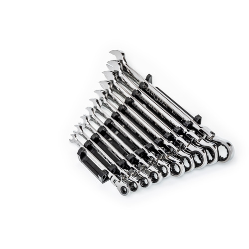 90-Tooth 12 Point SAE Wrench Set, Flex Head/Ratcheting Combination, 10 Pieces, Imperial Southpoint Industrial Supply