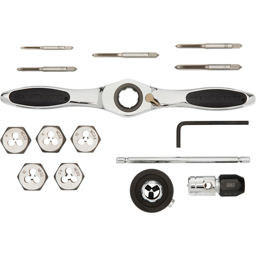 SAE Ratcheting Tap & Die Set, 15 Pieces Southpoint Industrial Supply