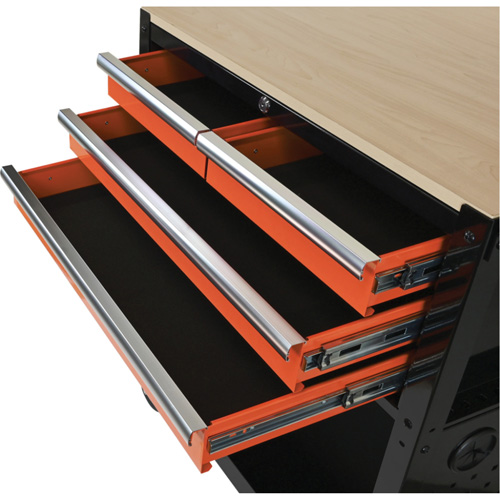 Utility Cart, 4 Drawers, Black/Orange Southpoint Industrial Supply