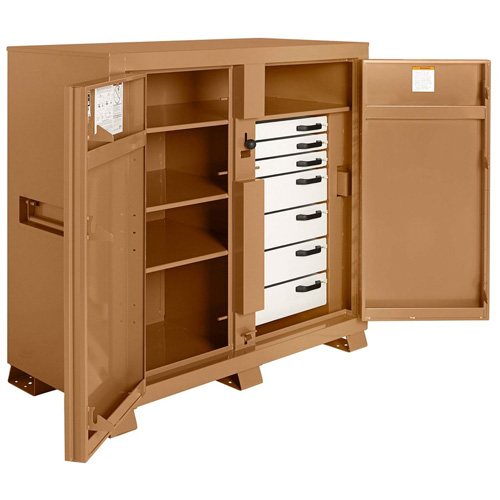 Model 112 Jobsite Cabinet with Padlock, Steel, 54.9 Cubic Feet, Tan Southpoint Industrial Supply