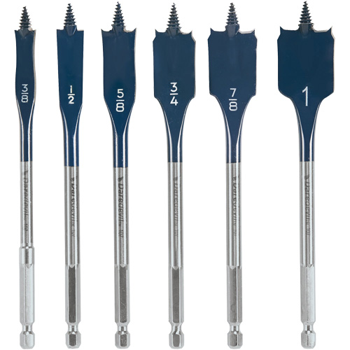 Daredevil&reg; Spade Bit Set, 6 Pieces Southpoint Industrial Supply