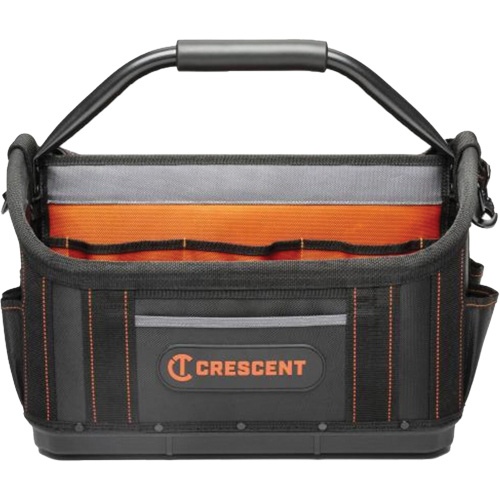 Sac ouvert de 17" pour outils d'ouvrier, Polyester, 25 pochettes, Noir/Orange Southpoint Industrial Supply