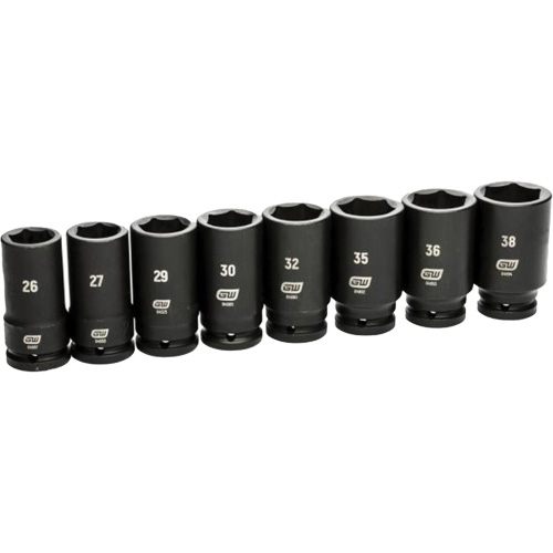 6 Point SAE Socket Set, 8 Pcs, Impact, 3/4" Drive Size, Deep Southpoint Industrial Supply