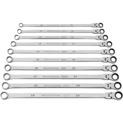 Jeu de cl&eacute;s Gearbox &agrave; t&ecirc;te flexible XL et cannelure universelle 120XP, Cl&eacute; polygonale, 10 morceaux, Imp&eacute;rial Southpoint Industrial Supply