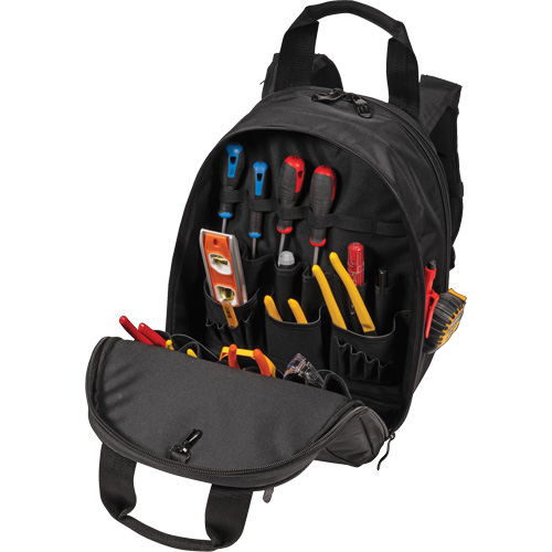 Phantom Collection 36-Pocket Tool Backpack, 11" L x 14-1/2" W, Black, Ballistic/Polyester Southpoint Industrial Supply