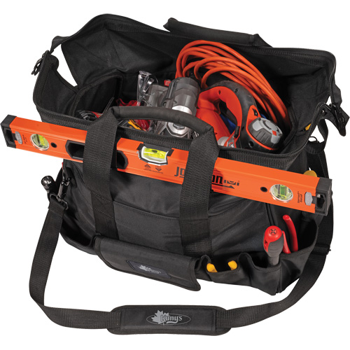 Phantom Collection 18" Contractor's Tool Bag, Ballistic Polyester, 25 Pockets, Black Southpoint Industrial Supply