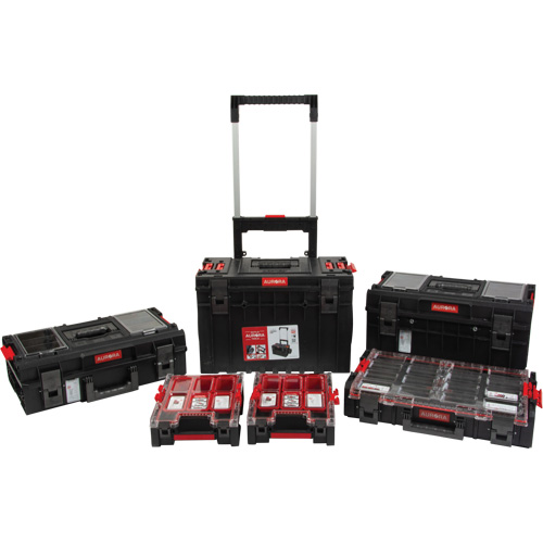 Ensemble de d&eacute;part roulant de coffres &agrave; outils Arx de 5 morceaux, 25-1/5" x 19" x 54-3/5", Noir Southpoint Industrial Supply