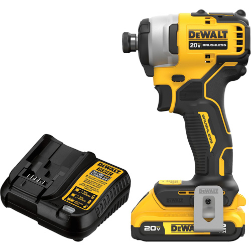 Ensemble tournevis &agrave; chocs sans fil et sans balai ATOMIC COMPACT SERIES MAX*, 1/4", 1700 lb-po Couple max., 20 V, Lithium-ion Southpoint Industrial Supply