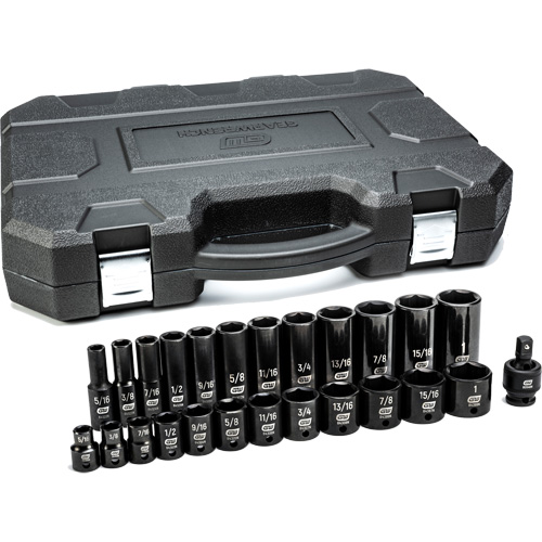 Jeu de douilles SAE &agrave; 6 pans, 25 Mcx, Chocs, Prise de 3/8", Profond Southpoint Industrial Supply