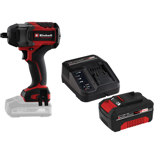 Cl&eacute; &agrave; chocs professionnelle sans fil avec batterie 4 Ah PXC et ensemble de d&eacute;part de chargeur, 18 V, Mandrin 1/2" Southpoint Industrial Supply