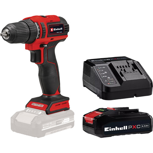 Perceuse-visseuse sans fil avec batterie 2,5 Ah PXC et ensemble chargeur de d&eacute;part, Lithium-ion, 18 V, Mandrin 3/8", Couple 354 lb-po Southpoint Industrial Supply