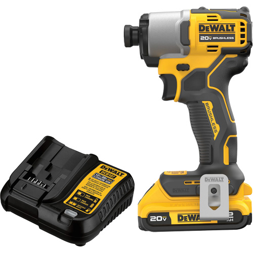 Ensemble de tournevis &agrave; chocs sans fil et sans balai, 1/4", 1700 lb-po Couple max., 20 V, Lithium-ion Southpoint Industrial Supply