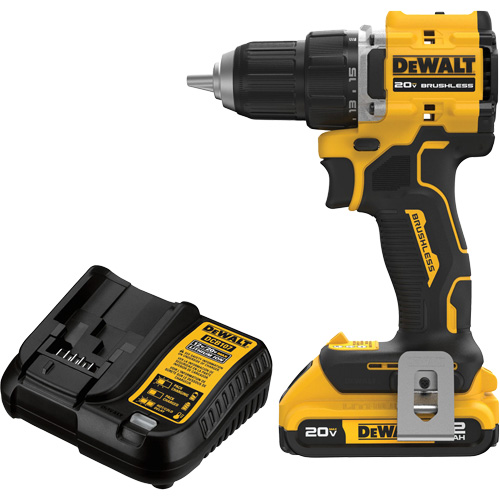 ATOMIC COMPACT SERIES Brushless Cordless Drill/Driver Kit, Lithium-Ion, 20 V, 1/2" Chuck Southpoint Industrial Supply