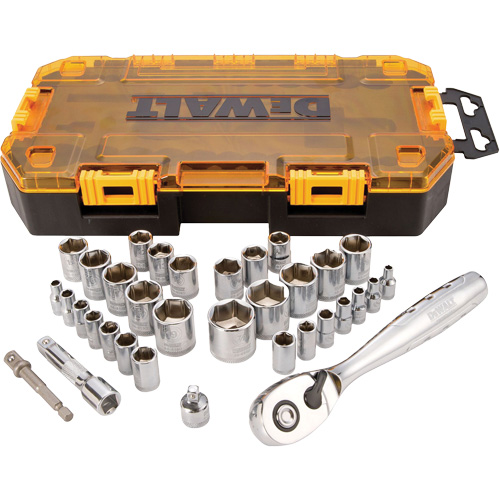 1/4" & 3/8" Drive Socket Set, 34 Pcs Southpoint Industrial Supply