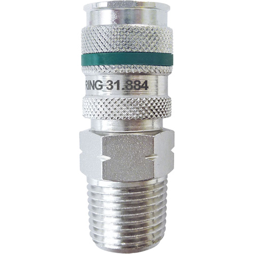 Raccord rapide QUIKSILVER Ultraflo 7,8 mm, Acier zingu&eacute;, 1/2", NPT m&acirc;le, 362 PSI Southpoint Industrial Supply