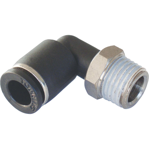 Adaptateur coude m&acirc;le NPT MAXFIT &agrave; raccord instantan&eacute; (push-to-connect), 3/8" x 1/2" dia., Polym&egrave;re PBT Southpoint Industrial Supply