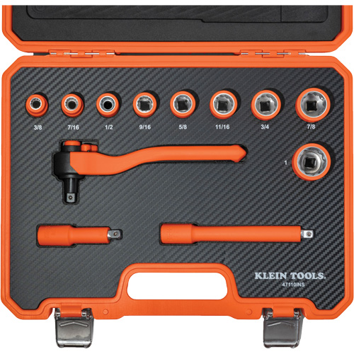 Insulated Ratchet & Socket Set with Case, 1000 V, 12 Pcs Southpoint Industrial Supply