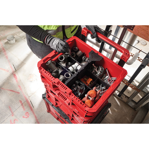 Bac &agrave; profil bas PACKOUT, 15" x 18-5/8" x 6-5/8", Noir/Rouge Southpoint Industrial Supply
