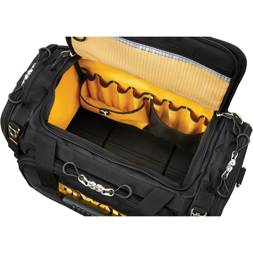 ToughSystem&reg; 2.0 Dirt Repellent Jobsite Tool Bag, 1680 Denier, 50 Pockets, Black/Yellow Southpoint Industrial Supply