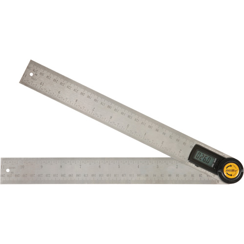 Digital Angle Locator & Ruler, 11" L, Stainless Steel, 1/32" Graduations Southpoint Industrial Supply