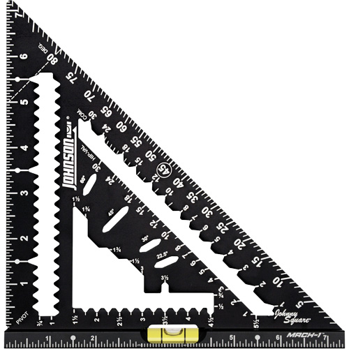 &eacute;querre de charpentier MACH-1 Smart Mark Johnny Square&reg; de 7-1/4 po avec fiole de niveau Southpoint Industrial Supply