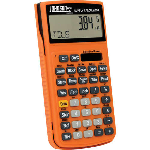 Calculatrice de fournitures orange haute visibilit&eacute; avec &eacute;tui robuste Southpoint Industrial Supply