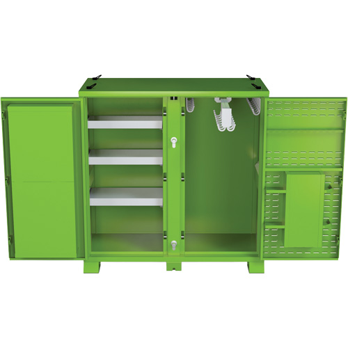 Ventilated Onsite PPE Storage Cabinet, Steel, High-Visibility Lime Green Southpoint Industrial Supply