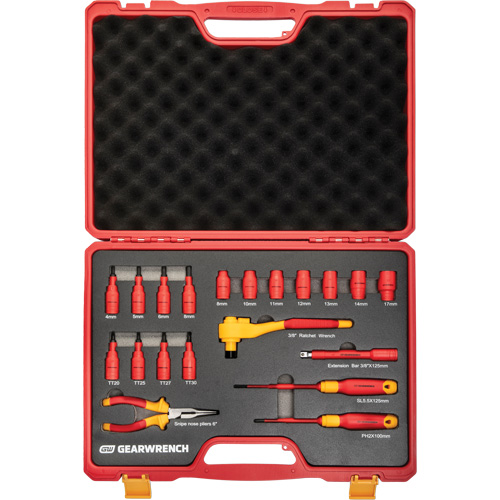 Jeu d'outils isol&eacute;s VDE &agrave; prise 3/8", 1000 V, 20 M Southpoint Industrial Supply
