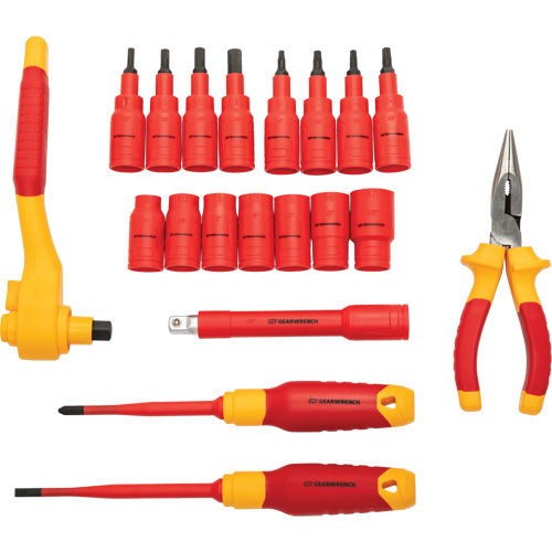 Jeu d'outils isol&eacute;s VDE &agrave; prise 3/8", 1000 V, 20 M Southpoint Industrial Supply