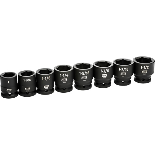Jeu de douilles SAE &agrave; 6 pans, 8 Mcx, Chocs, Prise de 3/4" Southpoint Industrial Supply