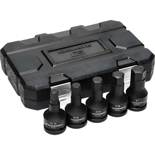SAE Impact Bit Socket Set with Blow Mold Case, Hex, 3/4" Drive, 5 Pcs Southpoint Industrial Supply