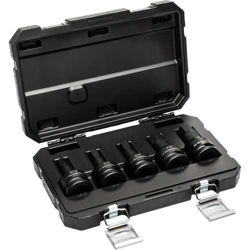 SAE Impact Bit Socket Set with Blow Mold Case, Hex, 3/4" Drive, 5 Pcs Southpoint Industrial Supply