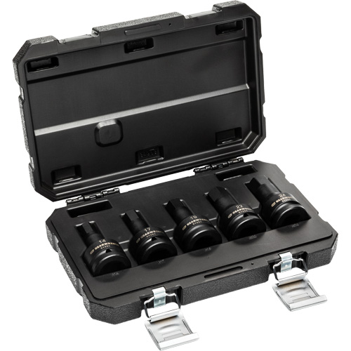 Metric Impact Bit Socket Set with Blow Mold Case, Hex, 3/4" Drive, 5 Pcs Southpoint Industrial Supply