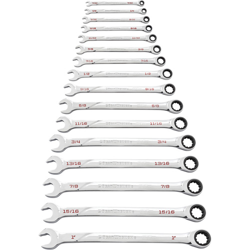 Jeu de cl&eacute;s SAE 120XP Universal Spline XL, Combinaison &agrave; cliquet, 16 morceaux, Imp&eacute;rial Southpoint Industrial Supply