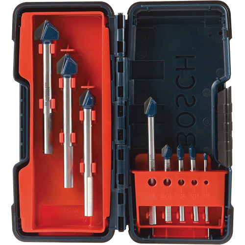 Glass & Tile Drill Bit Set, 8 Pieces, Carbide Southpoint Industrial Supply