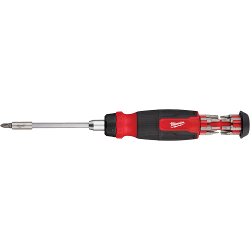 14-in-1 Ratcheting 1/4" Drive Multi-Bit Screwdriver, 10-11/100" L, Cushion Grip Handle Southpoint Industrial Supply