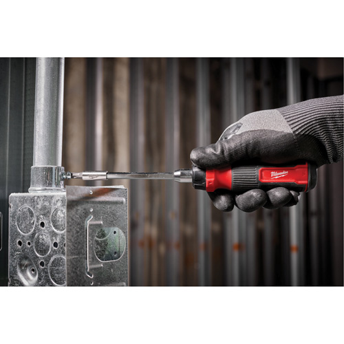 14-in-1 Ratcheting 1/4" Drive Multi-Bit Screwdriver, 10-11/100" L, Cushion Grip Handle Southpoint Industrial Supply