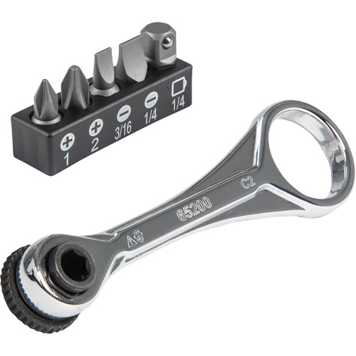 5-Piece Slim-Profile Mini Ratchet Set, 5/16"/1/4" Drive, Plain Handle Southpoint Industrial Supply