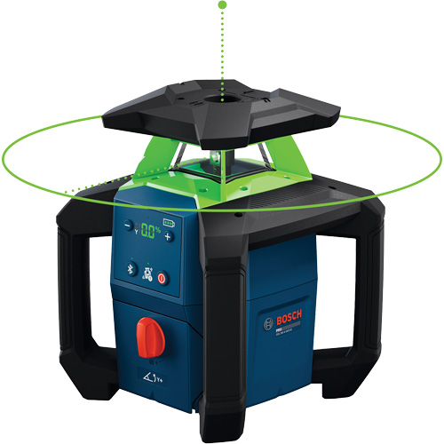18V Green-Beam Horizontal/Vertical Rotary Laser Kit with Carrying Case, 2000' (609.6 m), 630-670 Nm Southpoint Industrial Supply