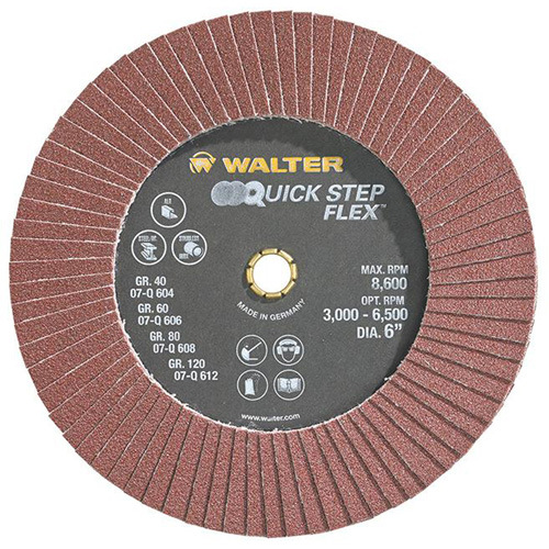 QUICK-STEP FLEX Flap Disc, 6" x Type 29, 80 Grit, Aluminum Oxide Southpoint Industrial Supply