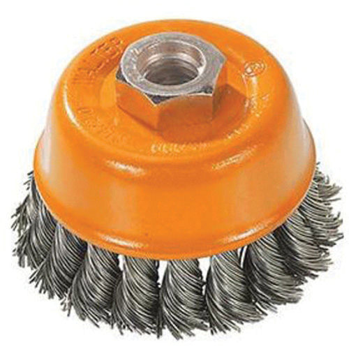 Knot-Twisted Wire Cup Brush, 3" Dia. x M10x1.25 Arbor Southpoint Industrial Supply