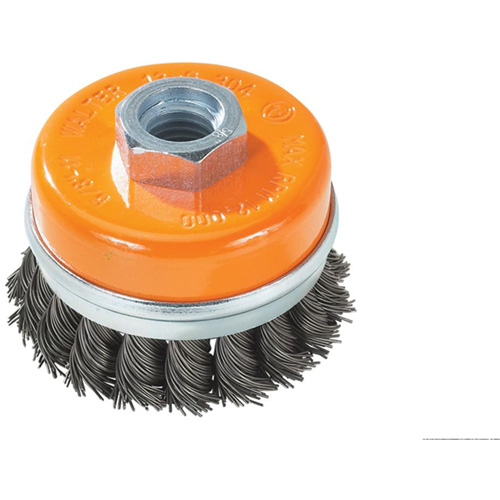Brosse boisseau &agrave; fils nou&eacute;s avec anneau, 4" dia. x 5/8"-11 arbre Southpoint Industrial Supply