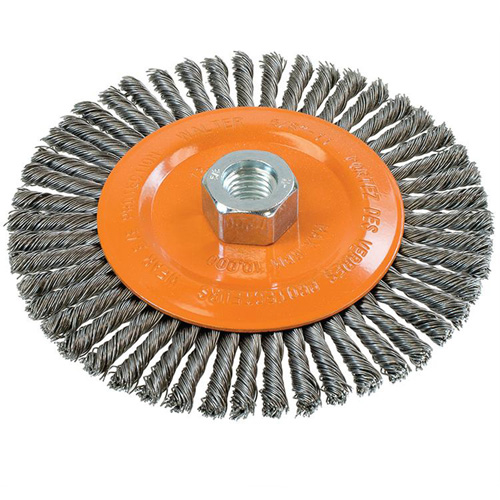 Stringer Bead Knotted Wire Brush, 6" Dia., 0.02" Fill, 5/8"-11 Arbor, Steel Southpoint Industrial Supply