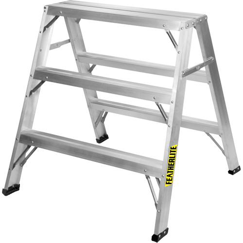 Industrial-Duty Sawhorse, 3' H x 33.3125" W x 31.50" D, 300 lbs. Capacity, Aluminum Southpoint Industrial Supply