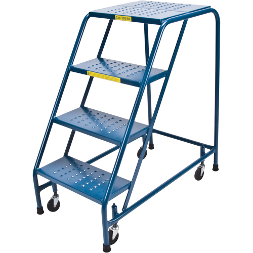 Rolling Step Ladder, 4 Steps, 18" Step Width, 37" Platform Height, Steel Southpoint Industrial Supply
