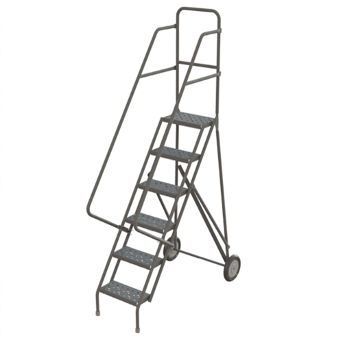 Rolling Ladder, 6 Steps, Serrated, 66" High Southpoint Industrial Supply
