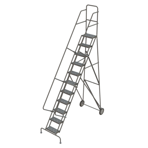 Rolling Ladder, 11 Steps, Serrated, 116" High Southpoint Industrial Supply