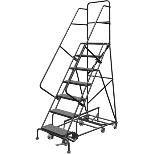 &eacute;chelles roulantes multidirectionnelles, 7 marches, Largeur de la marche 24", Hauteur de la plateforme 70", Acier Southpoint Industrial Supply