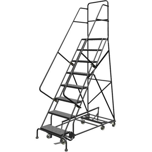 All Directional Rolling Ladder, 8 Steps, 24" Step Width, 80" Platform Height, Steel Southpoint Industrial Supply