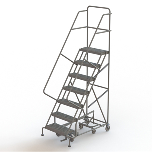All Directional Rolling Ladder, 7 Steps, 24" Step Width, 70" Platform Height, Steel Southpoint Industrial Supply